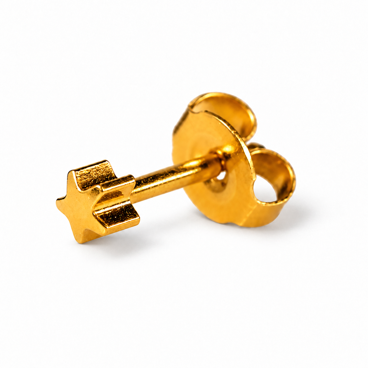 Caflon Zvaigznīte 4mm auskari-tapiņas, apzeltīti