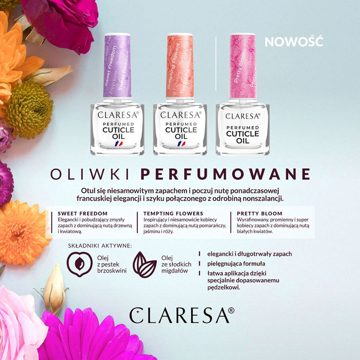 CLARESA Pretty Bloom Smaržīgā Kutikulu Eļļa 5ml – produkta skats 2