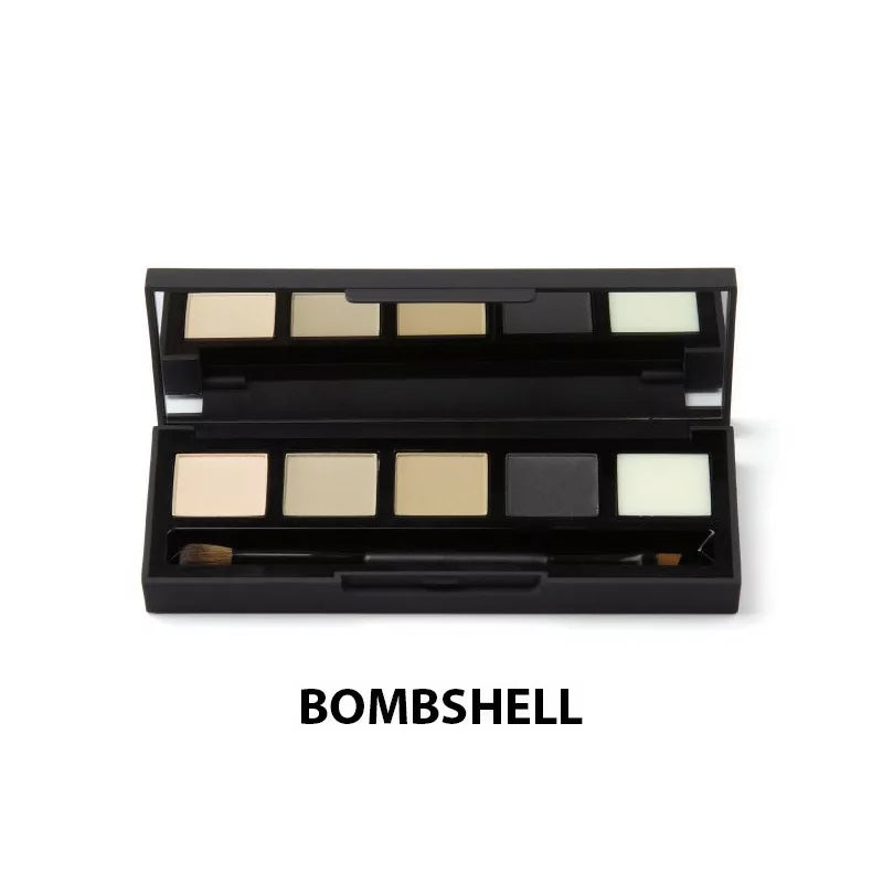 Atvērta HD Brows Bombshell acu un uzacu palete ar otiņu