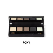 Atvērta HD Brows Foxy acu un uzacu palete ar otiņu