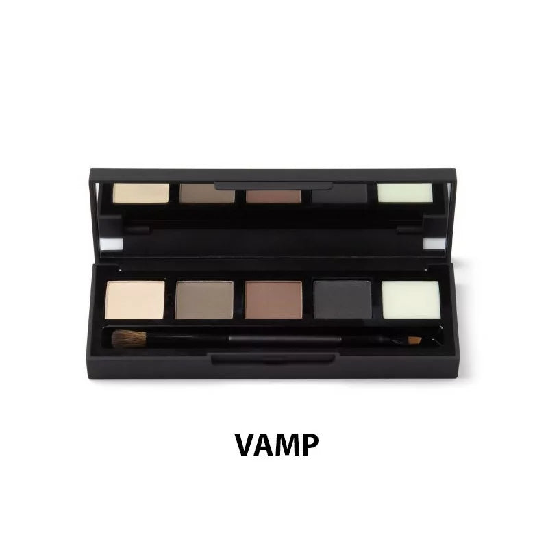 Atvērta HD Brows Vamp acu un uzacu palete ar otiņu